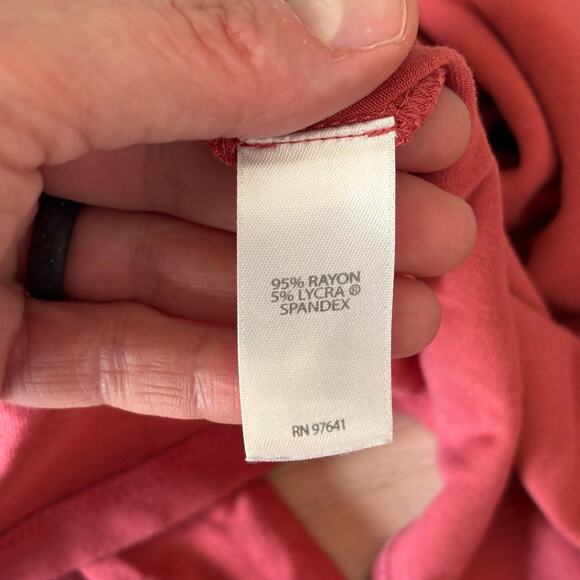 J Jill Tunic Top Medium Coral Wrap Wearever Collection Stretch Soft Flowy Blouse - Picture 10 of 11